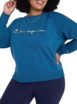 Champion Women&#39;s Campus French Terry Crew Sweatshirt w/ Logo Size XL Blue - £19.77 GBP