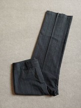 Chicos Wide Leg Dress Pants Womens Size 1.5 M 10 Gray Herringbone Stripe... - $23.76