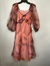 DR2 By Daniel Rainn Women&#39;s Floral Pleated Coral Multi Print Midi Dress ... - $42.06
