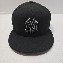New Era New York Yankees Fitted Hat 7 3/4 Black Embroidered 59Fifty  - $15.25 CAD
