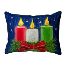 Betsy Drake Christmas Candles Large Indoor Outdoor Pillow 16x20 - $47.03