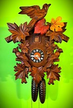 1986 Damaged Deep Cut Carvings 8 Days Cuckoo Clock w/Night Silencer - $178.19