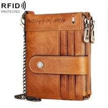 Humerpaul BP896 Men’s Wallet, Top Leather, Multi-cards,2 Zipper, Anti-theft RFID - £34.37 GBP