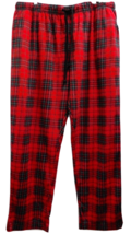 Nautica Sleepwear Men&#39;s XL Fleece PJ Pajama Lounging Pants Red Black Plaid - £17.78 GBP
