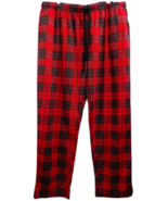 Nautica Sleepwear Men&#39;s XL Fleece PJ Pajama Lounging Pants Red Black Plaid - $22.49