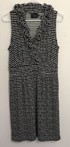 Just Taylor Nordstrom Dress Sleeveless Ruffle neck A Line Polka Dot Size 10 - £20.25 GBP