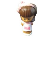 Toy Fisher Price Little People Figure Mia Skinny w Pink Bow and Dress - $9.99