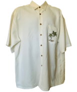 Hibiscus Hawaii Shirt XL 70% Rayon 30% Polyester Embroidered Palm Trees ... - £18.94 GBP