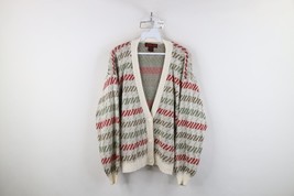 Vintage 90s Streetwear Womens Small Distressed Striped Knit Cardigan Swe... - $39.55
