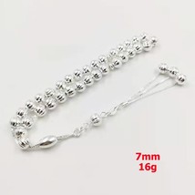 100% Real 925 sterling silvers Tasbih 925 pure silvers Rosary 33beads Mu... - £84.57 GBP
