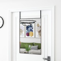 Door Mirror Black Aluminum, Glass Door Mirror Rectangular - $2,369.13 MXN