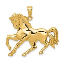 14K Yellow Gold Galloping Horse Pendant - £442.34 GBP