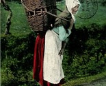 Vtg Postcard 1907 Scotland Scotch Carrying Home Peats Scotland Valentine... - $12.82