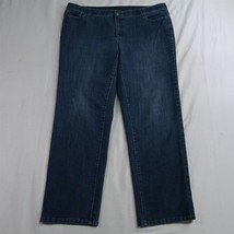 CJ Banks 18W Comfort Waist Straight Plus Dark Wash Stretch Denim Jeans - £13.42 GBP