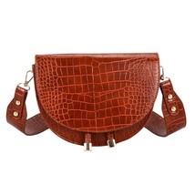   Pattern Crossbody Bags for Women Half Round Messenger Bag PU Leather Handbags  - £19.75 GBP