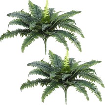 Jutom Artificial Ferns For Outdoors Long Silk Artificial Boston Fern Bush, 2 Pcs - £32.06 GBP