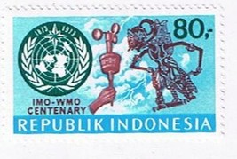 Stamps Indonesia IMO-WMO Centenary Scott #840 MNH - $1.42