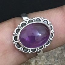 925 Solid Sterling Silver Natural Amethyst Handmade Fine Ring Women RS-1243 - £25.52 GBP