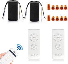 QIACHIP Upgraded WiFi Universal Ceiling Fan Light Remote Control Kit with Mute, - £44.75 GBP