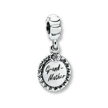 PANDORA Dangle Charm Grandmother, Clear CZ Solid .925 Sterling Silver - £45.33 GBP