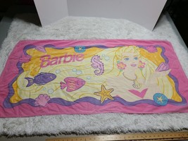 Under The Sea Barbie Beach Towel Mattel 1995 Barbie Fish Seahorse Shells VTG - £10.01 GBP