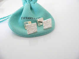 Tiffany &amp; Co Notes Cuff Links Square Cufflinks Man Office Gift Pouch Lov... - £197.99 GBP