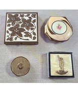 Vtg Makeup Compact Mirror Pill Box Lot of 4 Airspun Elgin American Stat ... - $97.43 CAD