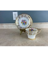Clair Gold Floral Vines &amp; Bouquet Of Flowers Fine Bone China Tea Cup And... - $276.31 MXN