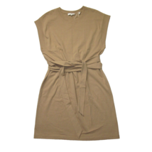 NWT Vince Tie Waist T-shirt Shift in Almond Cotton Knit Dress L $195 - £73.54 GBP