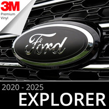 2020-2025 Ford Explorer Emblem Overlay Insert Decals - MATTE BLACK (Set of 2) - £18.37 GBP