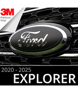 2020-2025 Ford Explorer Emblem Overlay Insert Decals - MATTE BLACK (Set ... - £18.07 GBP