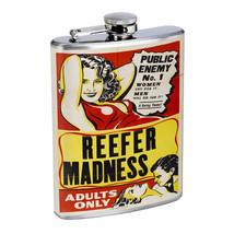 Reefer Madness Vintage Poster D10 Flask 8oz Stainless Steel Hip Drinking Whiskey - £11.69 GBP