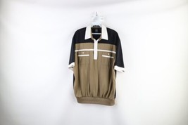 Vtg 90s Streetwear Mens Large Knit Color Block Collared Pullover Golf Polo Shirt - £34.95 GBP