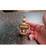 Vintage Brass Door Knocker Name Plate Window 5&quot; x 2.5&quot; - €25,48 EUR