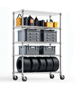 6-Tier Steel Storage Shelving Unit with Wheels for Home Office Garage - $213.20 CAD