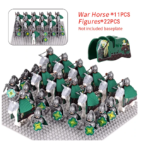 22+11 Pcs Medieval Rohan Knights soldiers Weapons Building Block Fit Leg... - £35.25 GBP