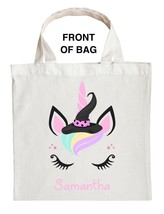 Unicorn Trick or Treat Bag - Personalized Unicorn Halloween Bag - £10.01 GBP