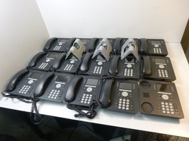 Lot of 15 AVAYA 9611G IP Digital Telephones, 14 Headsets 3 desk stands - $96.98