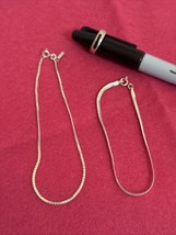 (3) Piece .925 Sterling Silver 9” Chain Anklet ~7” Bracelet ~Black Onyx ... - $6.44