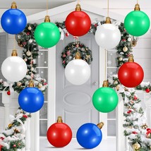 12 Pcs 9 Inch Inflatable Christmas Ball Giant Pvc Christmas Ball Ornaments Large - £33.15 GBP