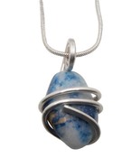 Lazulite Lapis Lazuli Pendant Lucid Dream Sterling Silver Crystal Neckla... - $44.44