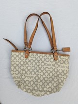 COACH Leah OP Art Coated Canvas Mini Hobo Tote Handbag Purse #42419 Gray Cream - £52.11 GBP