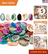 50 Multicolor Agate Slices for Crafting - Polish, Drill &amp; Create Jewelry... - $55.50