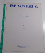 Jesus walks beside me by reita delong rundlett 1960 sheet music good - $5.94