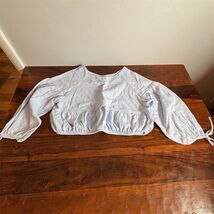 Aerie Endless Summer Cropped Sweatshirt Womens Size S Light Blue Puff - $15.25