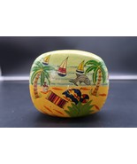 Vtg Hand Painted Island Art Wood Trinket Box Souvenir - $275.92 MXN