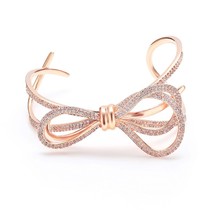 Lady Elegant Luxury Bangles Beautiful Bow-knot Design Charm Jewelry Women Adjust - £39.62 GBP