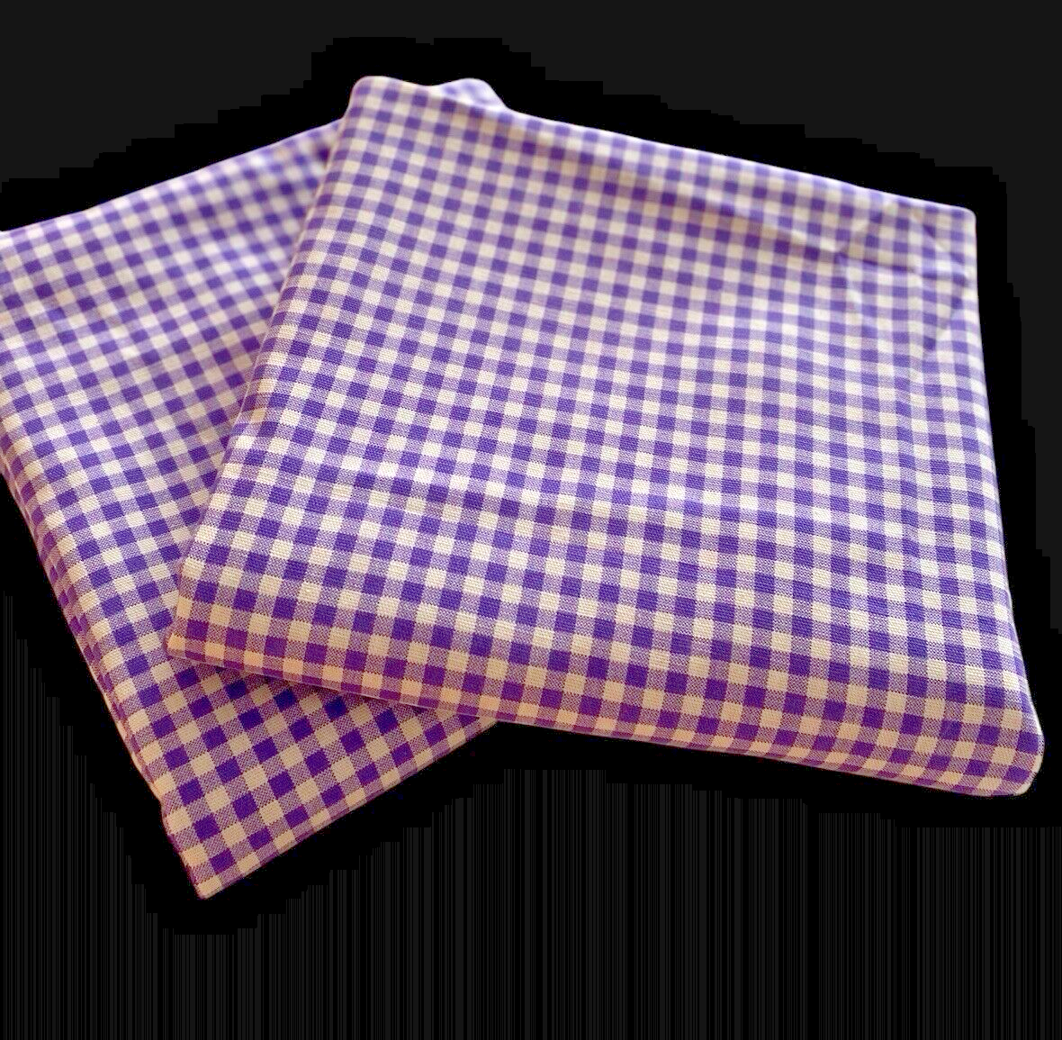 Purple &amp; White Gingham Check Curtains Panels Set Lot 2 Fabric Pottery Ba... - $55.74