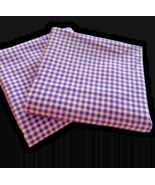 Purple &amp; White Gingham Check Curtains Panels Set Lot 2 Fabric Pottery Ba... - $55.74
