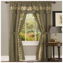 Fairfield 5-Piece Window Set Curtains panels Taupe 55&quot; X 63&quot; - £20.91 GBP